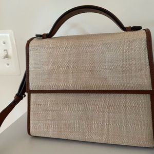 NIB Hunting season Raffia and Leather bag, brand new in box